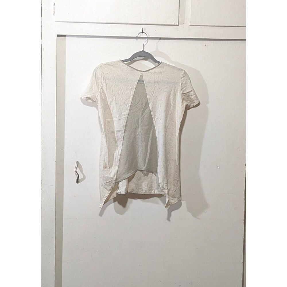 Inverted-V Back Panel Semi-Sheer Tee - Theyskens' Theory sz. Small